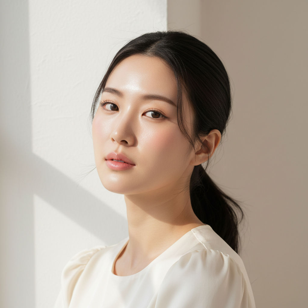 蜜絲歐妮診所主視覺:自然光下的韓系清透膚質