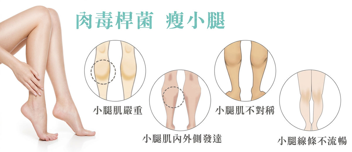 肉毒桿菌瘦小腿:小腿肌嚴重、小腿肌不對稱、小腿肌肉外側發達