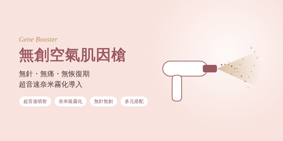 無創空氣肌因槍 Gene Booster:無針無痛無恢復期,超音速奈米霧化導入