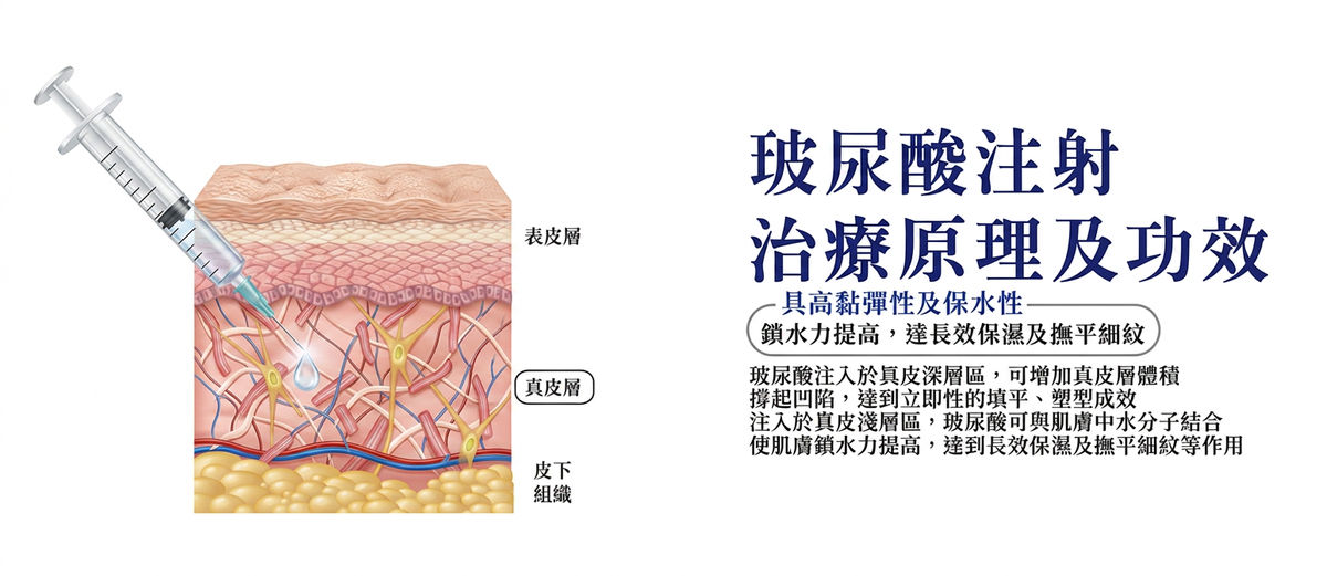 玻尿酸注射治療原理:注入真皮層填補凹陷